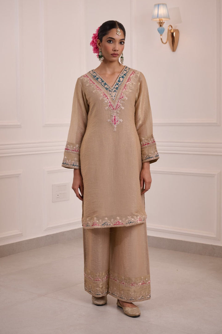 Gaurisha caramel full work premium suit set