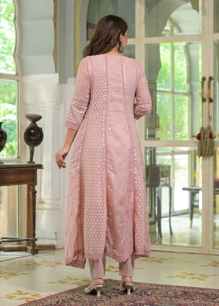 Sanmati blush full work suit set
