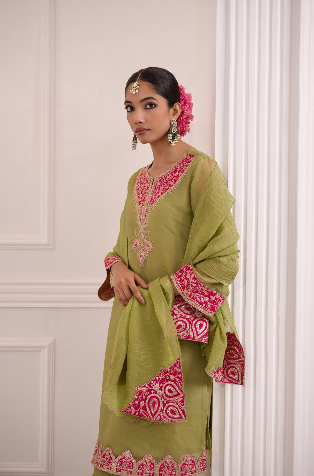 Gaurisha sage premium handwork suit set