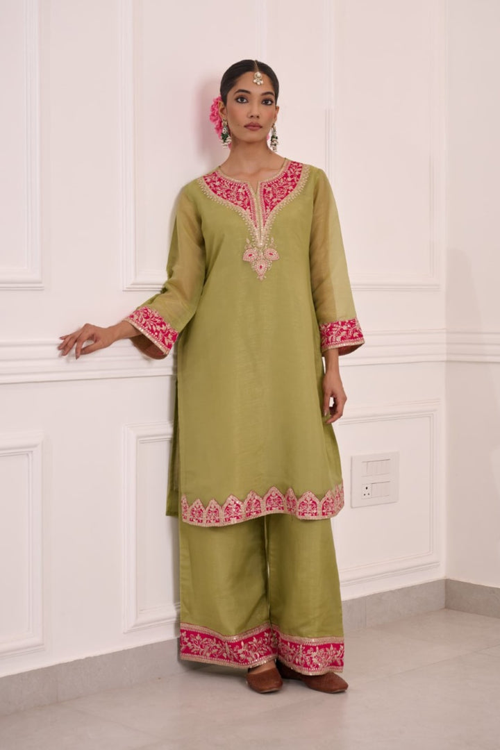 Gaurisha sage premium handwork suit set
