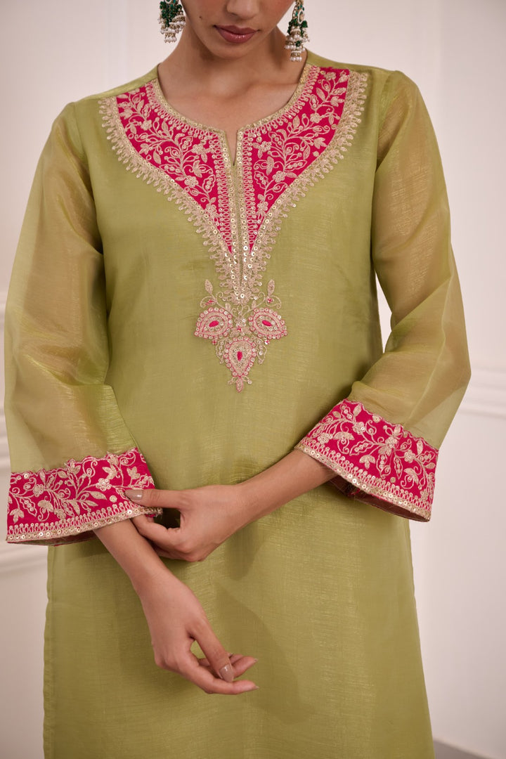 Gaurisha sage premium handwork suit set
