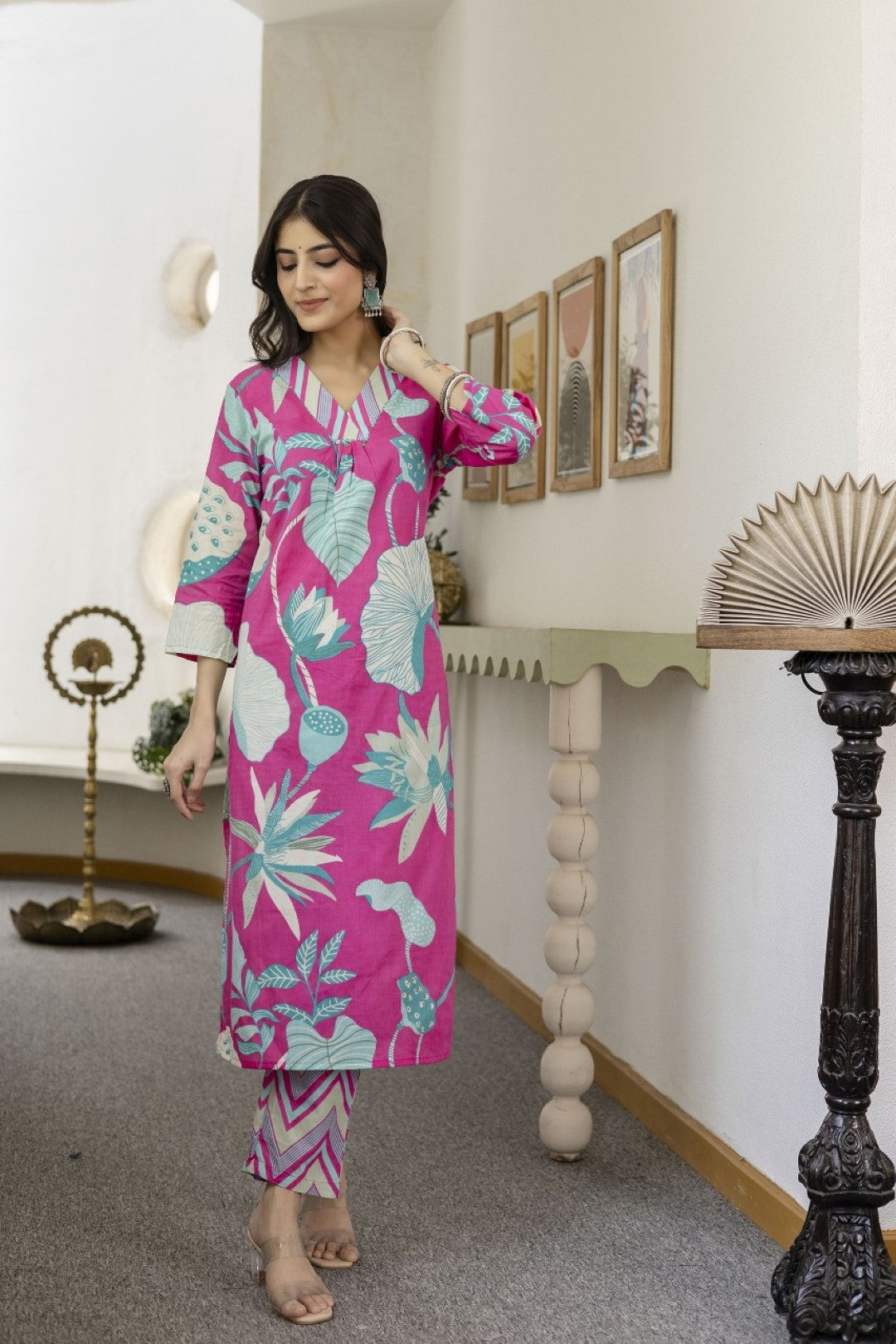 Mahua rouge printed kurta pant set