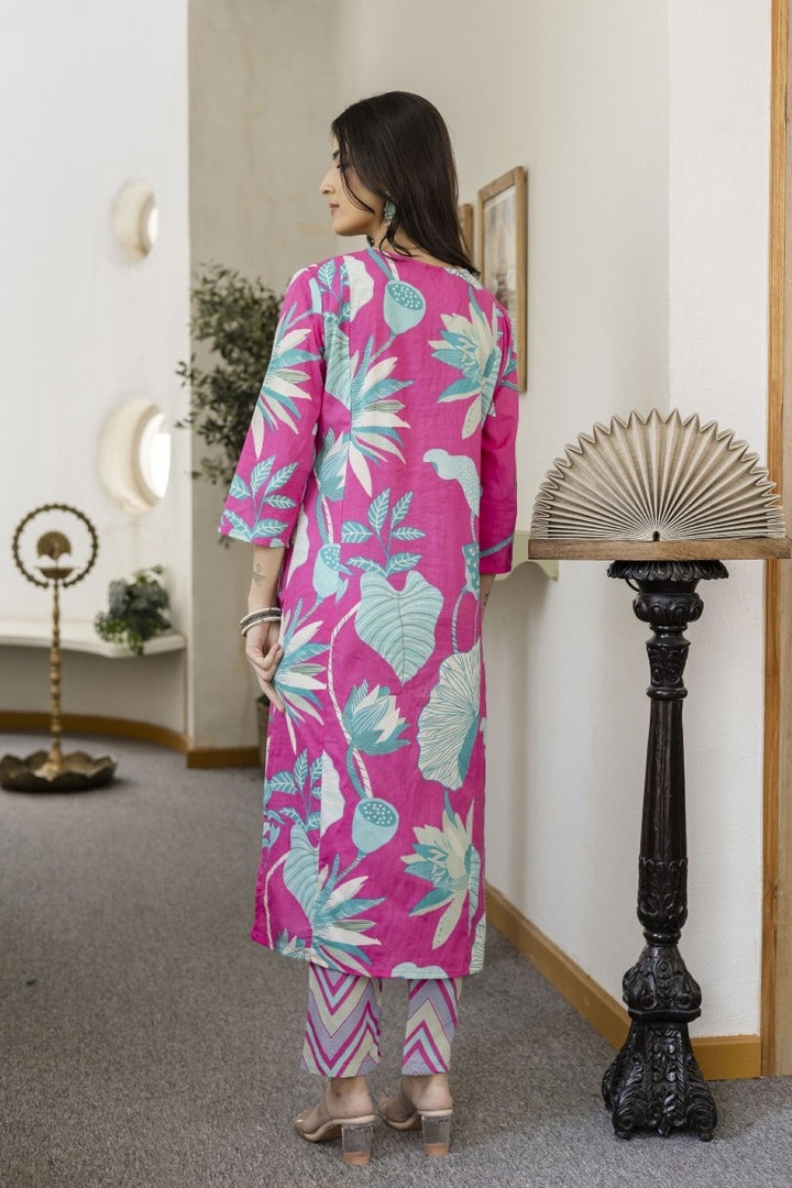 Mahua rouge printed kurta pant set