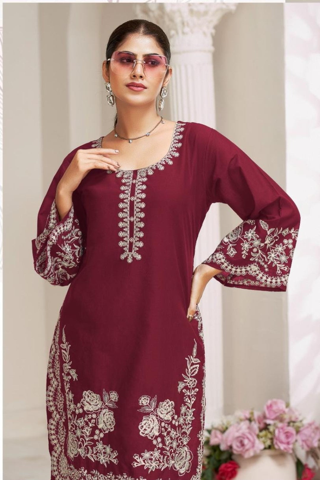 Akon jam embroidery co-ord set