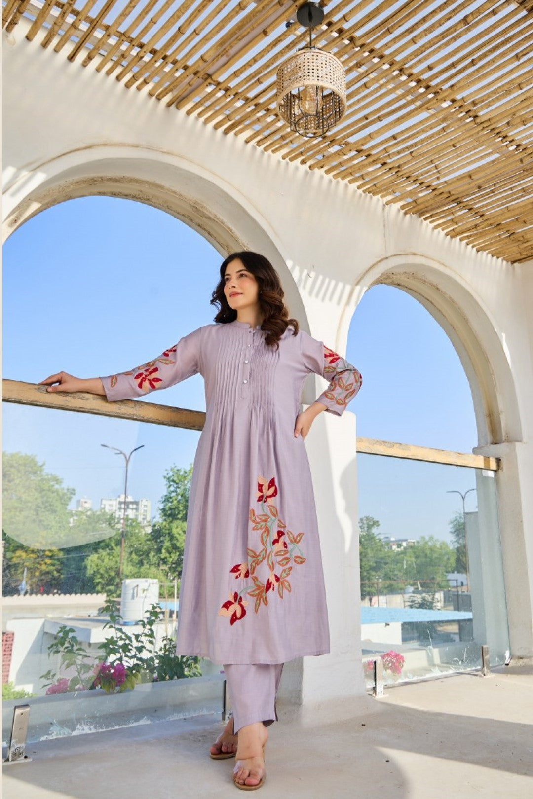 Tiara thistle cotton kurta pant set