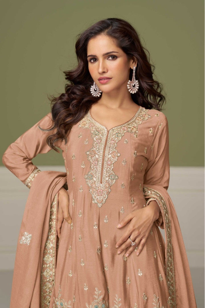 Imli Salmon Full Work Premium Suit Set