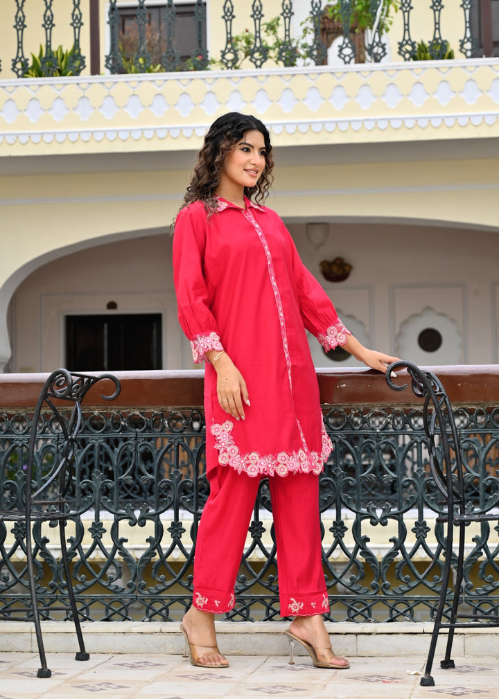 Hardik Vermi Embroidery cotton co-ord set