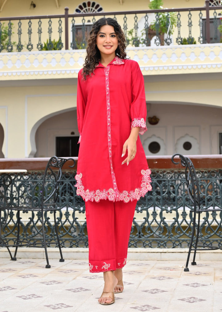 Hardik Vermi Embroidery cotton co-ord set