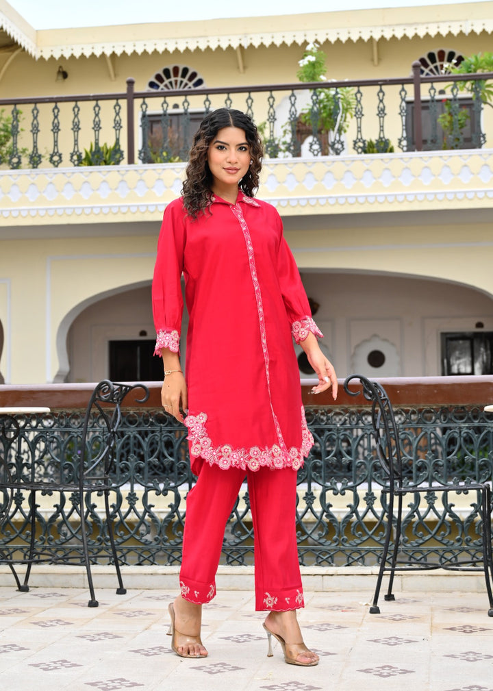 Hardik Vermi Embroidery cotton co-ord set
