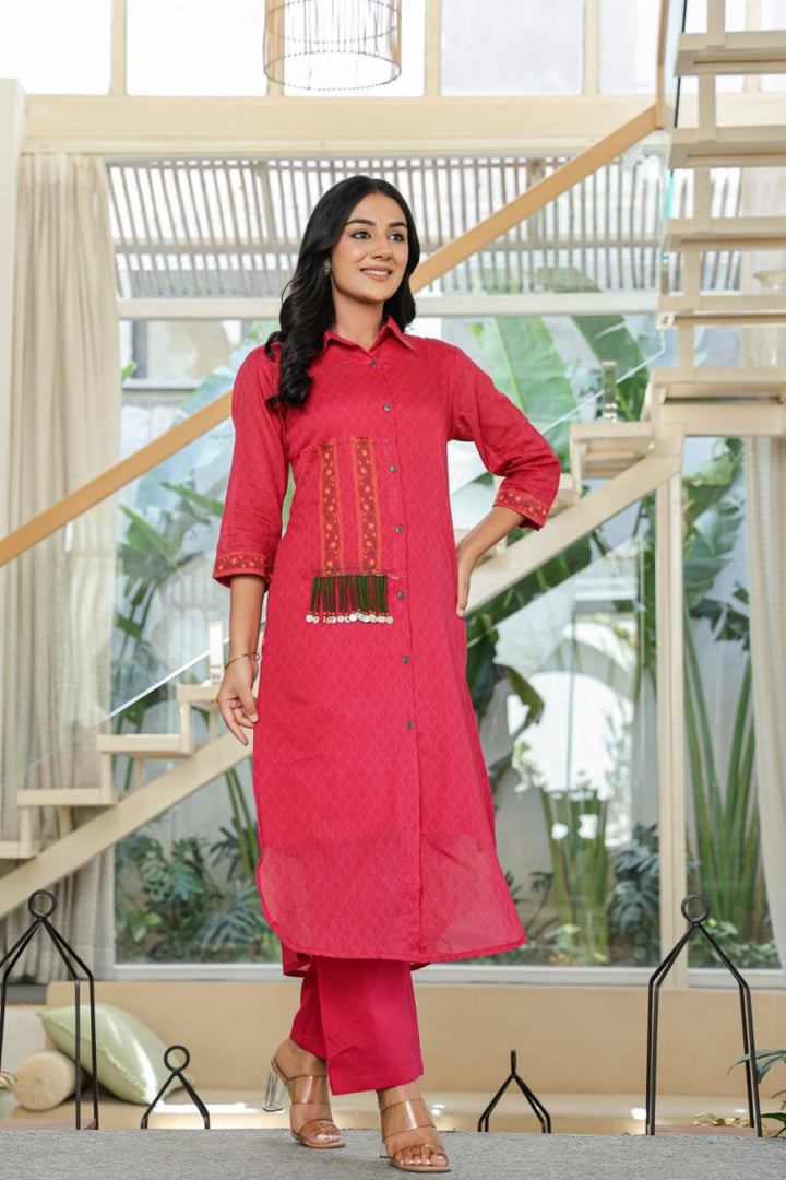 Tiara vermi cotton kurta pant set