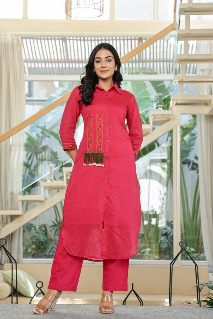 Tiara vermi cotton kurta pant set