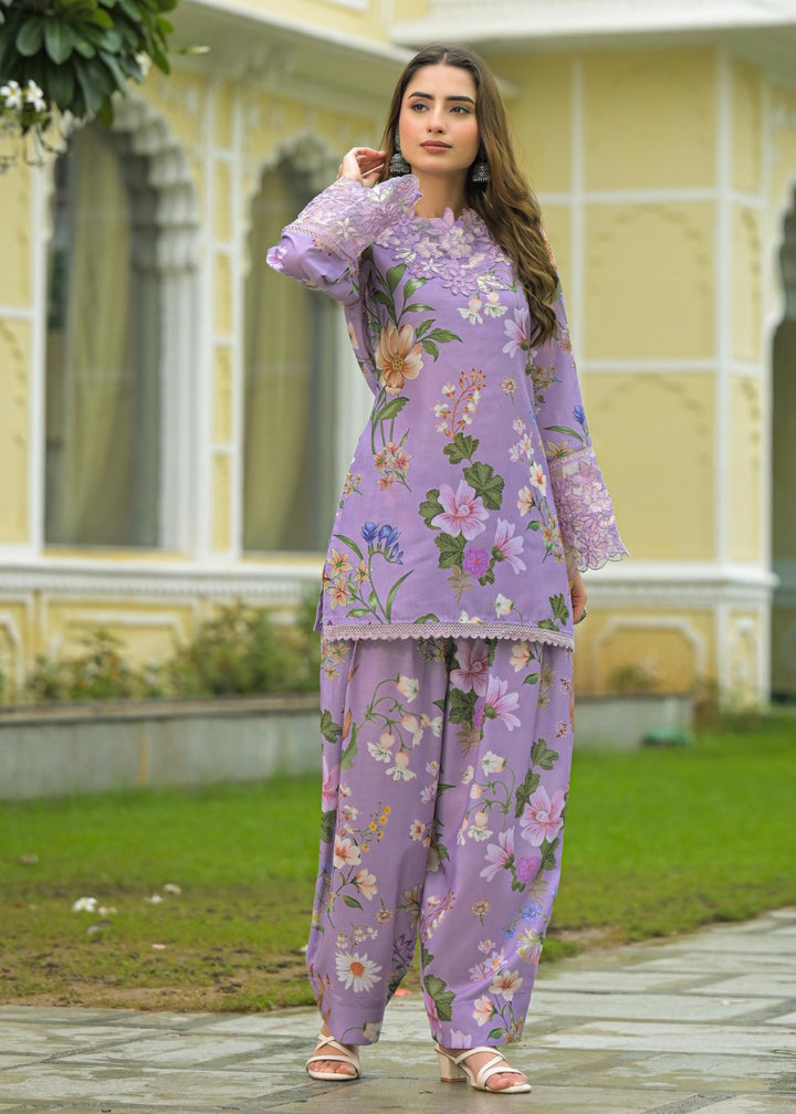 Vastramaya thistle floral farshi salwar suit set