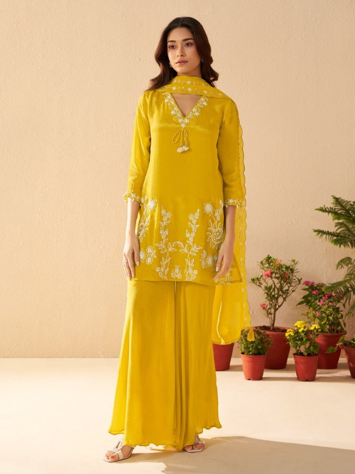 Albeli Maize Embroidery Premium Suit Set