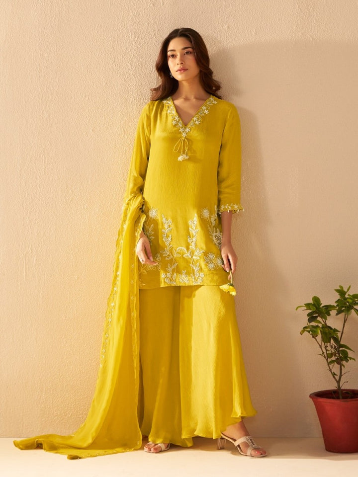 Albeli Maize Embroidery Premium Suit Set