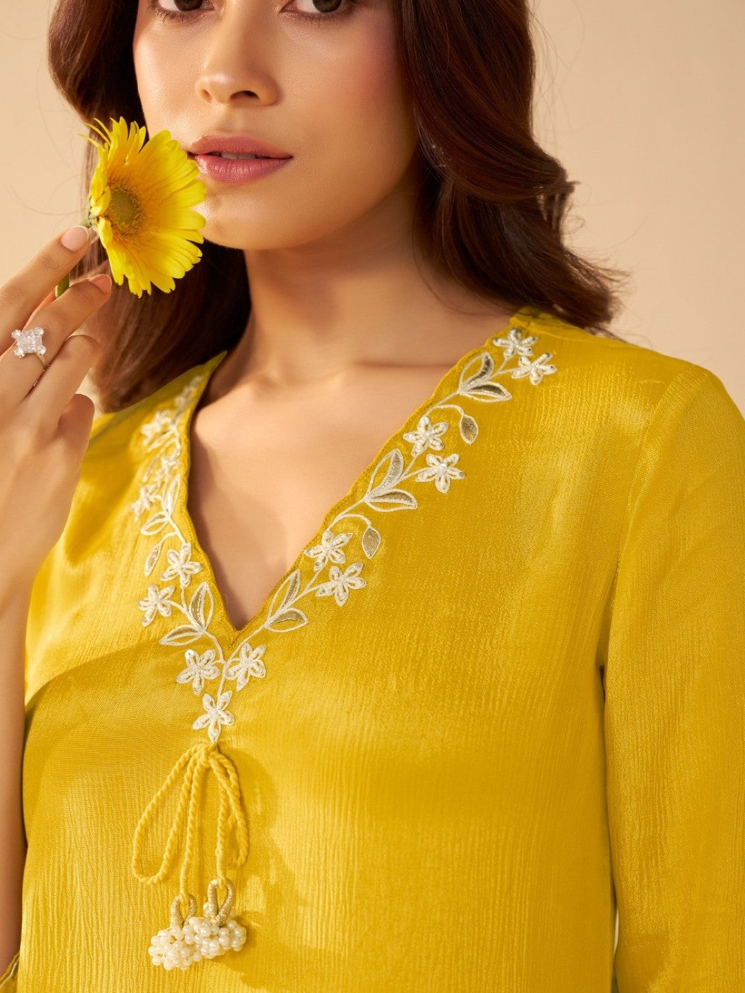 Albeli Maize Embroidery Premium Suit Set