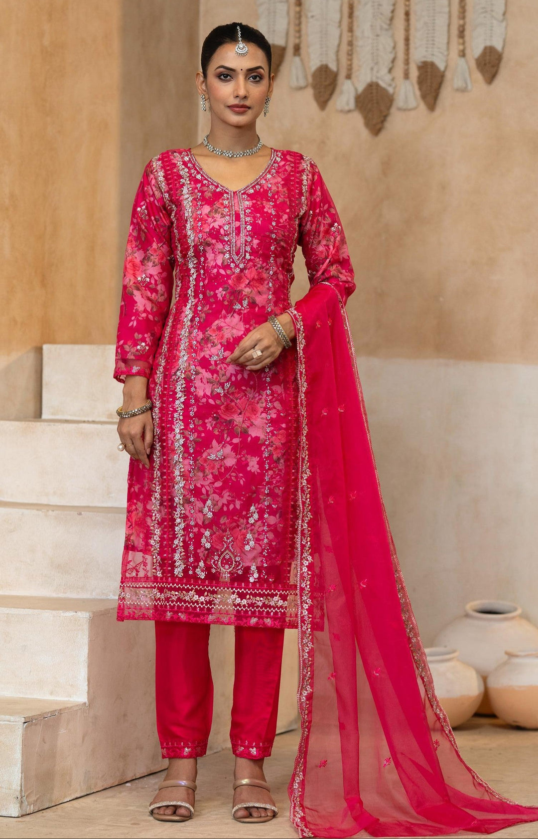 Keshvi Rose Full work suit set