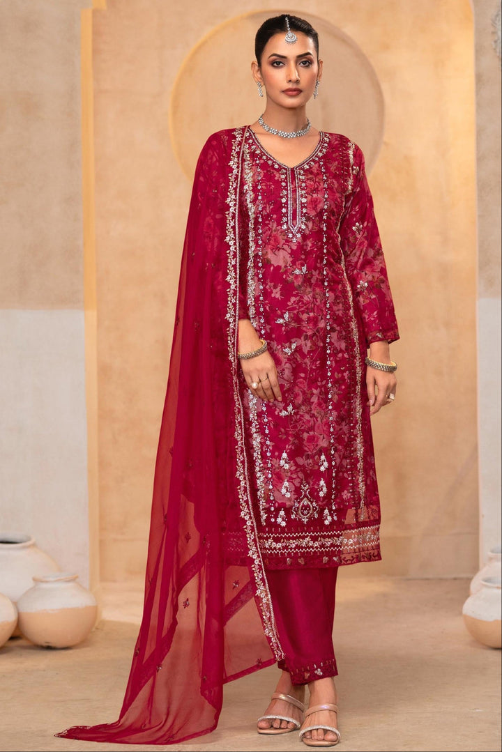 Keshvi scarlet full work suit set