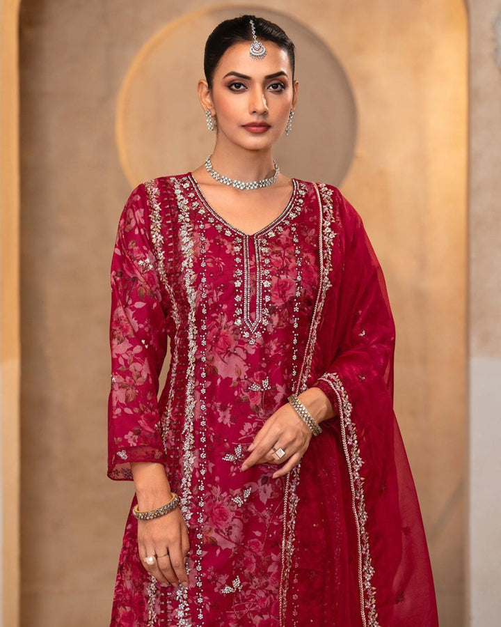 Keshvi scarlet full work suit set