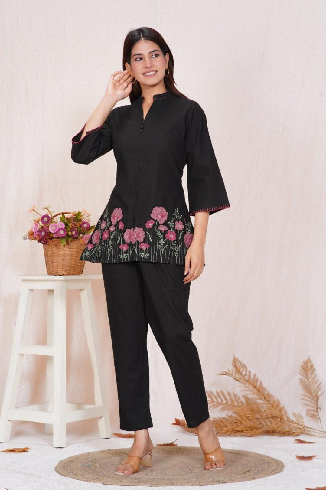 Mokabara sable embroidery cotton co-ord set