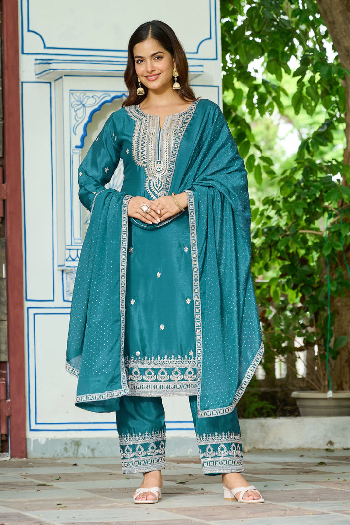 Malti peacock full work suit set