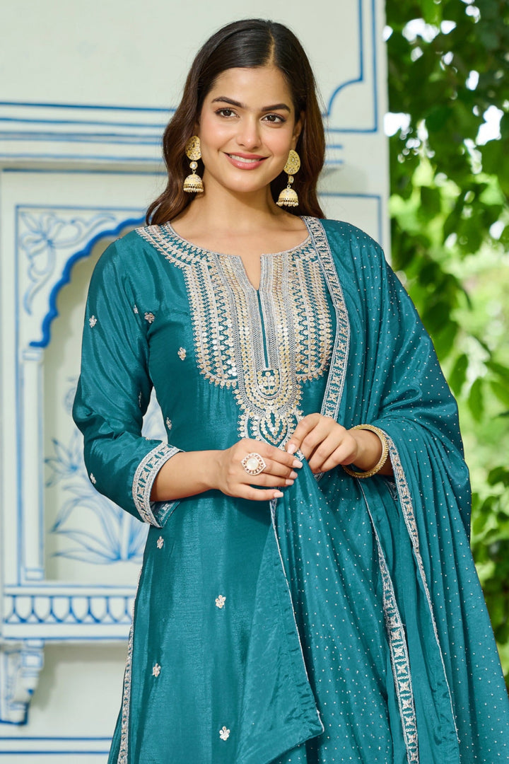 Malti peacock full work suit set