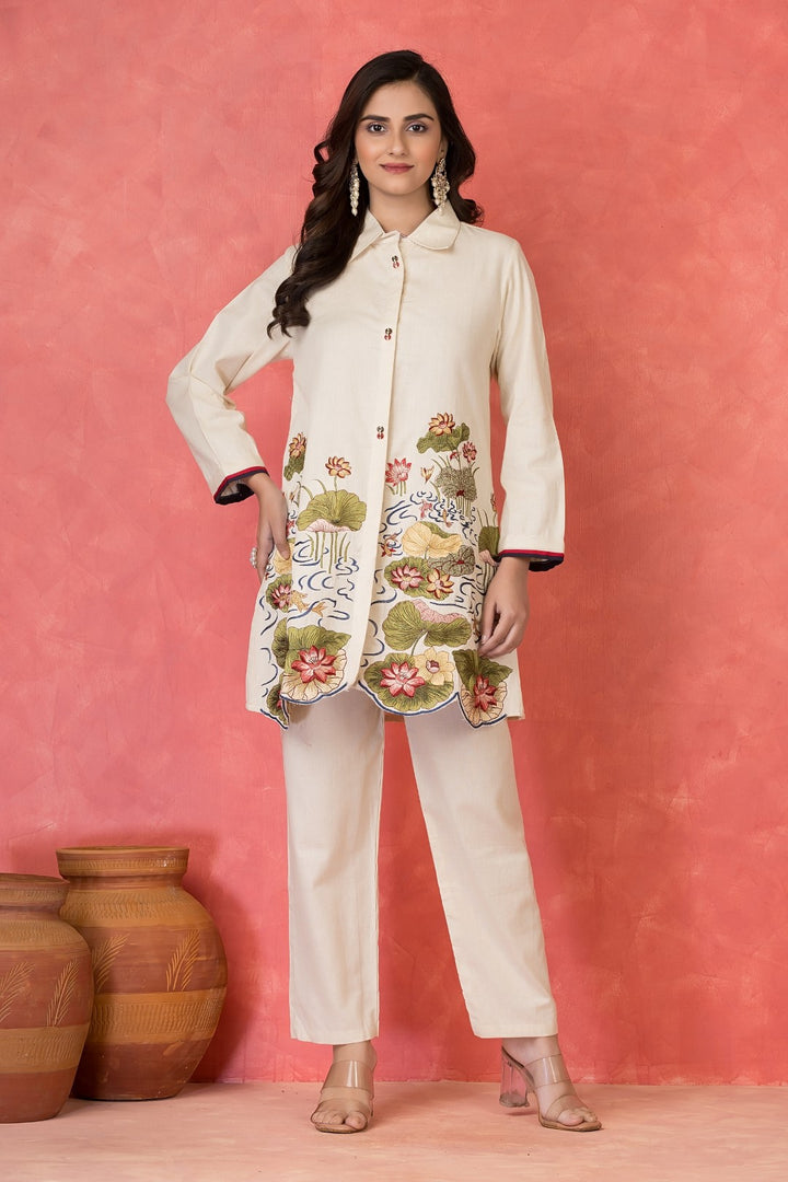 Sabhya Shell Embroidery Premium co-ord Set