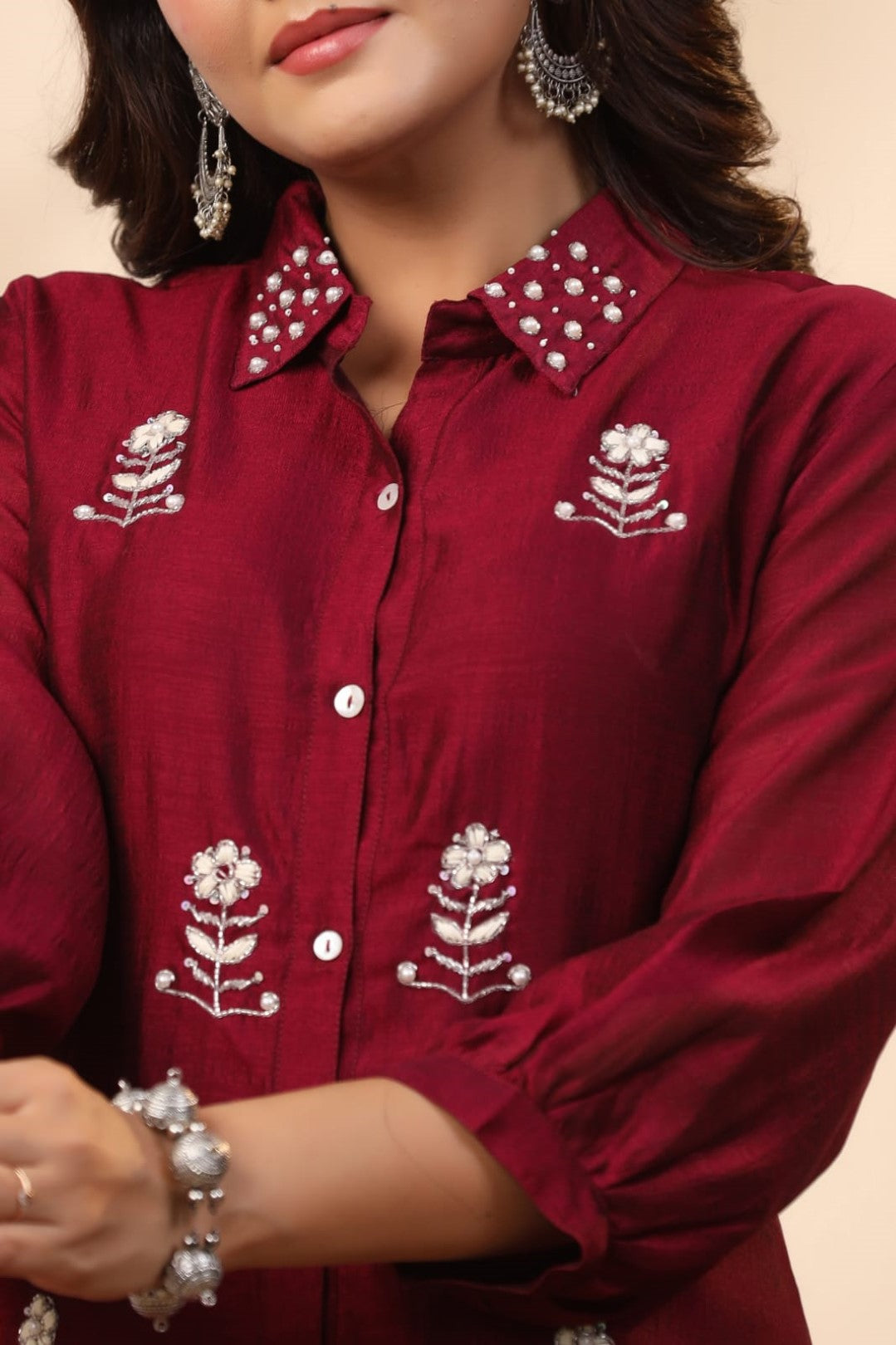 Sanmati Jam Work Fusion Co-ord Set