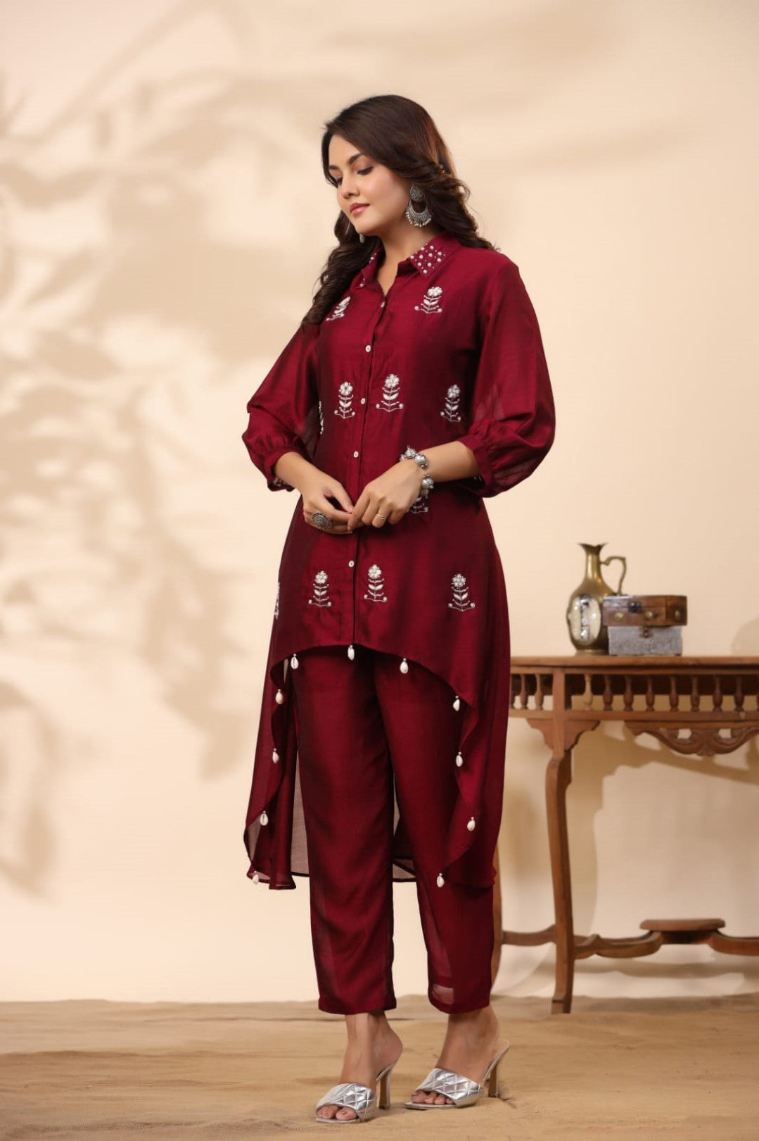 Sanmati Jam Work Fusion Co-ord Set