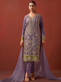 Shamsad orchid Full Work lawn suit set