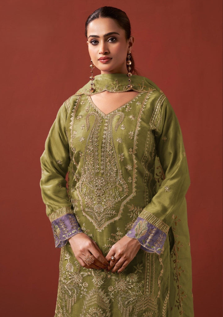 Shamsad forest Full Work lawn suit set