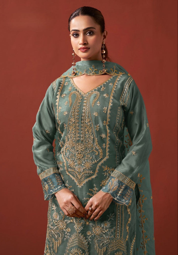 Shamsad Fern Full Work lawn suit set