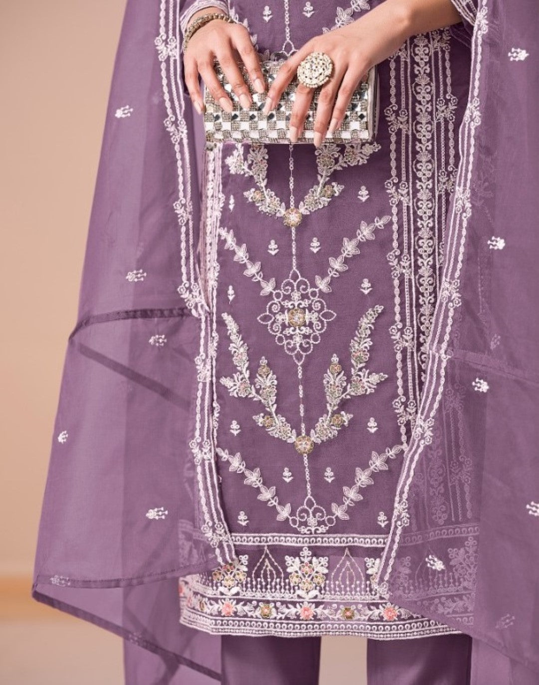 Mayuri Orchid Full Work Suit Set