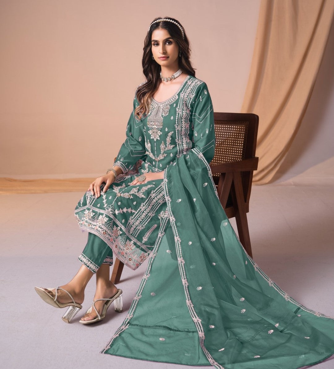 Mayuri Peacock Full Work Suit Set