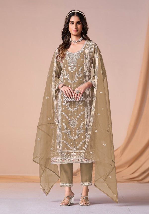 Mayuri Tan Full Work Suit Set