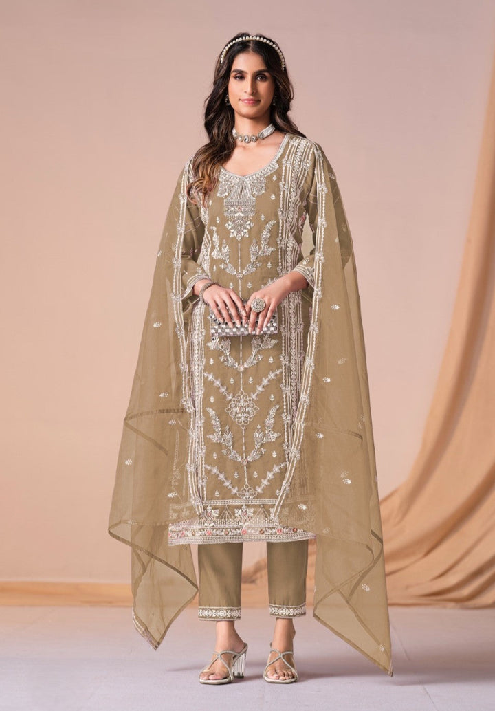 Mayuri Tan Full Work Suit Set