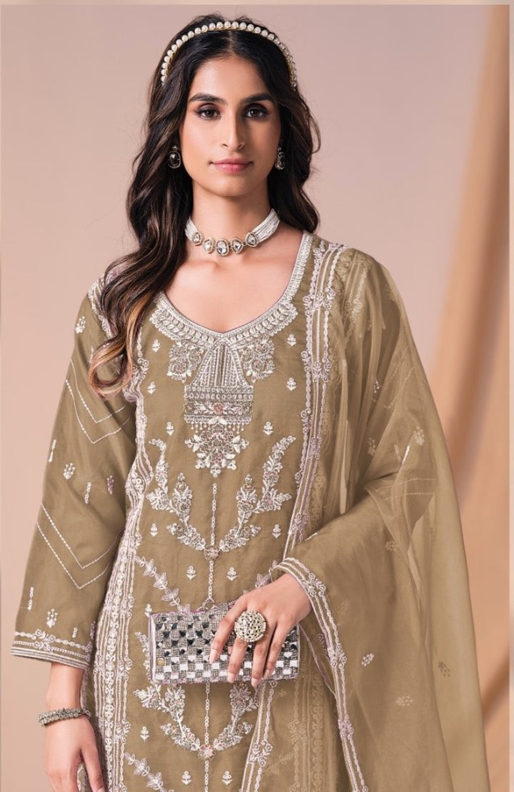 Mayuri Tan Full Work Suit Set