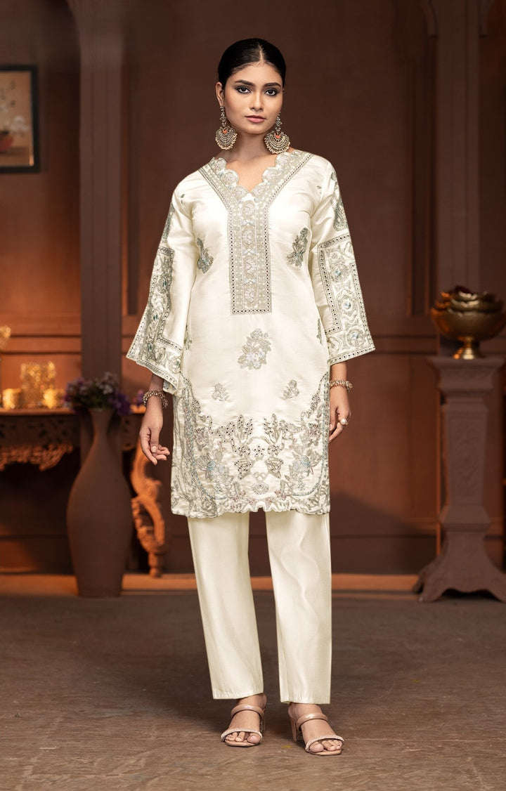 Mayuri dove embroidery co-ord set