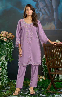 Mayuri Mauve Embroidered Co-ord Set