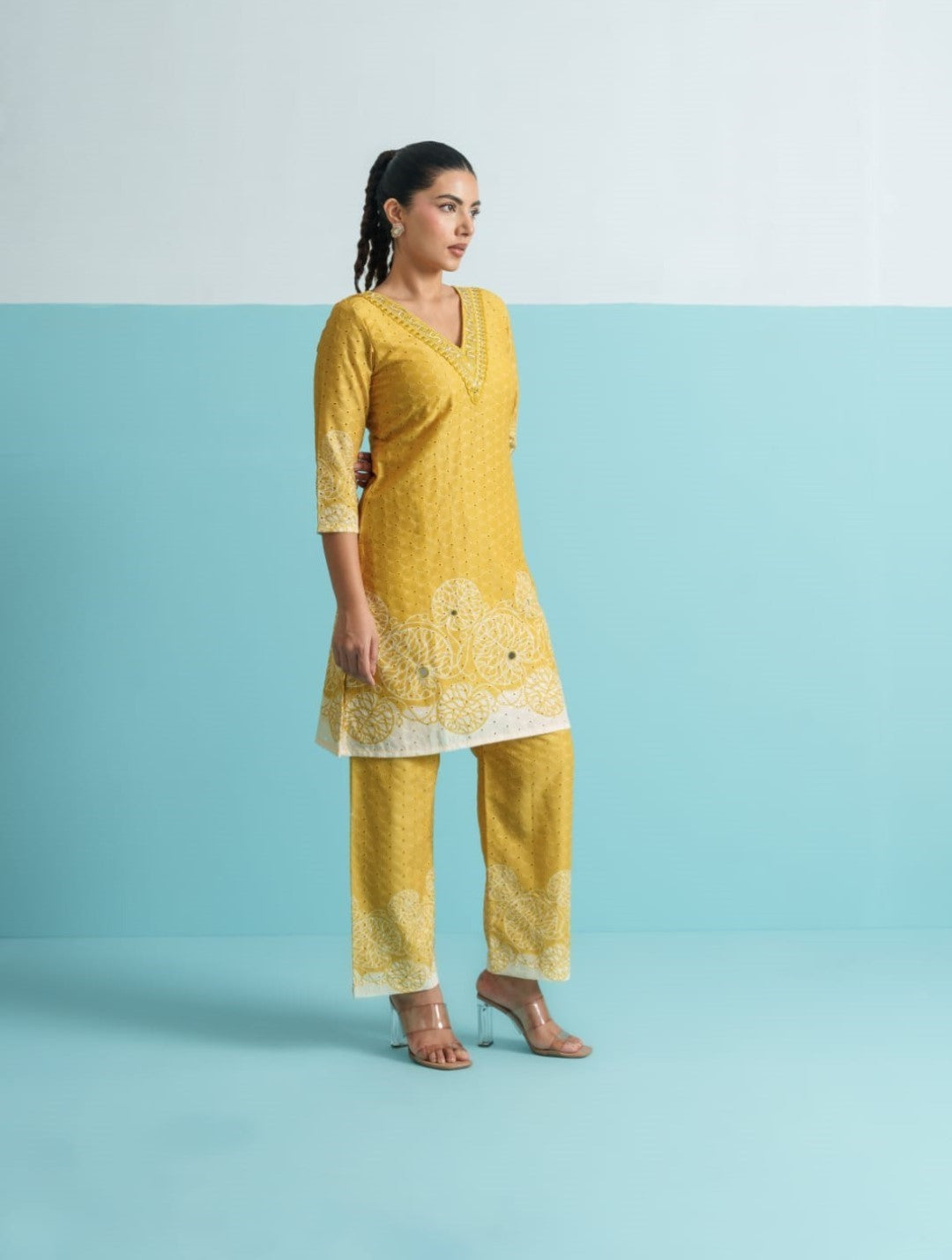 Parikrama Canary Schiffili Printed Co-ord Set