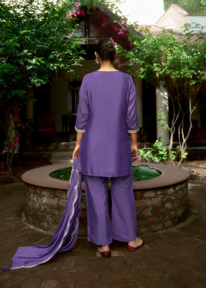 Barista Purple Full embroidery suit set