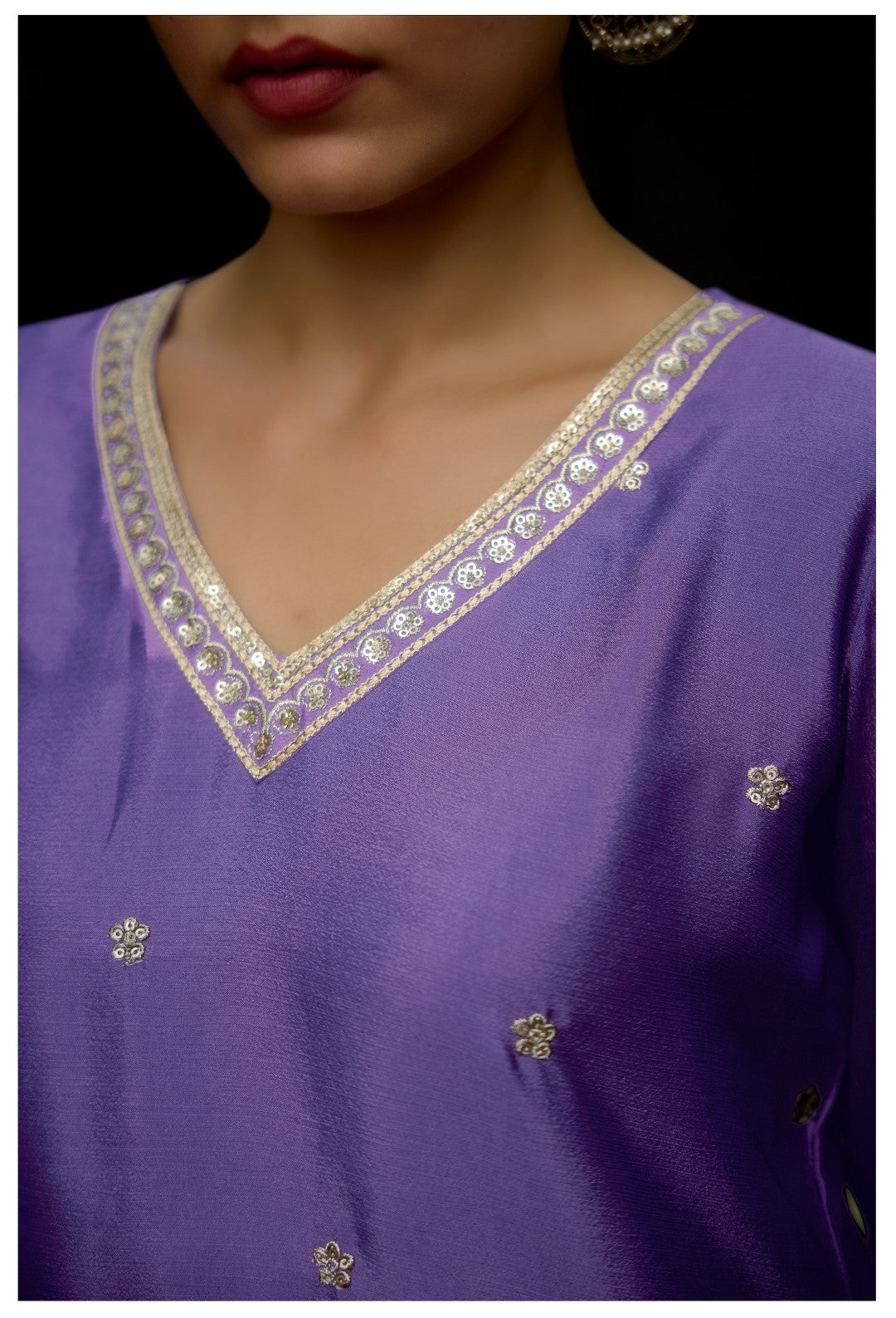 Barista Purple Full embroidery suit set