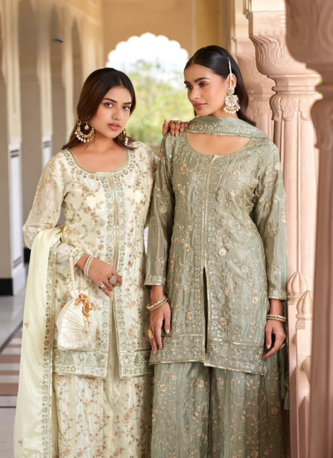 Parbat dove full work suit set