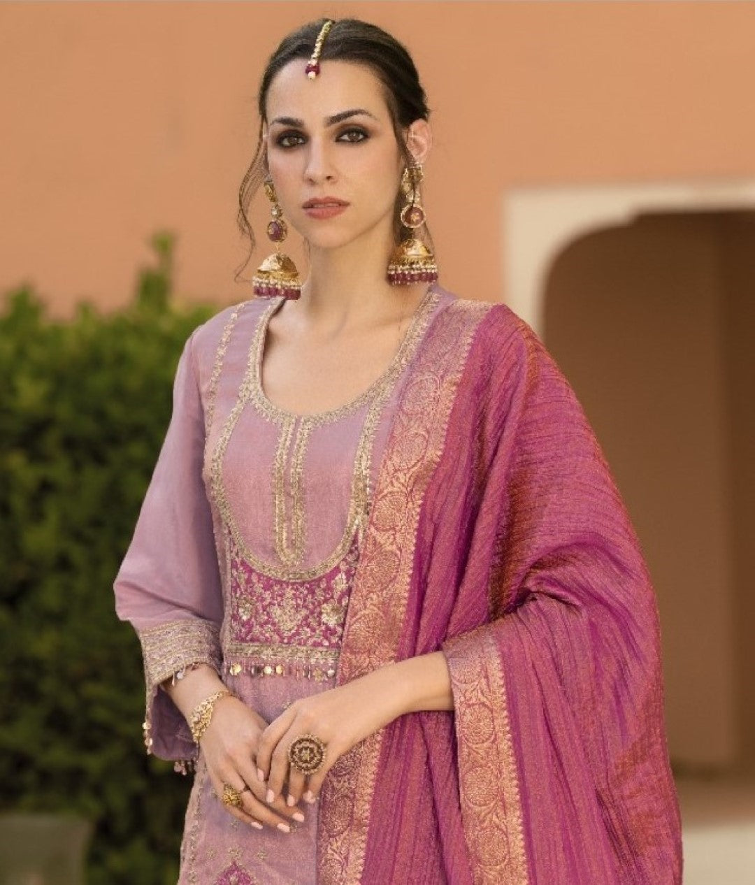 sarovar rose full work suit set