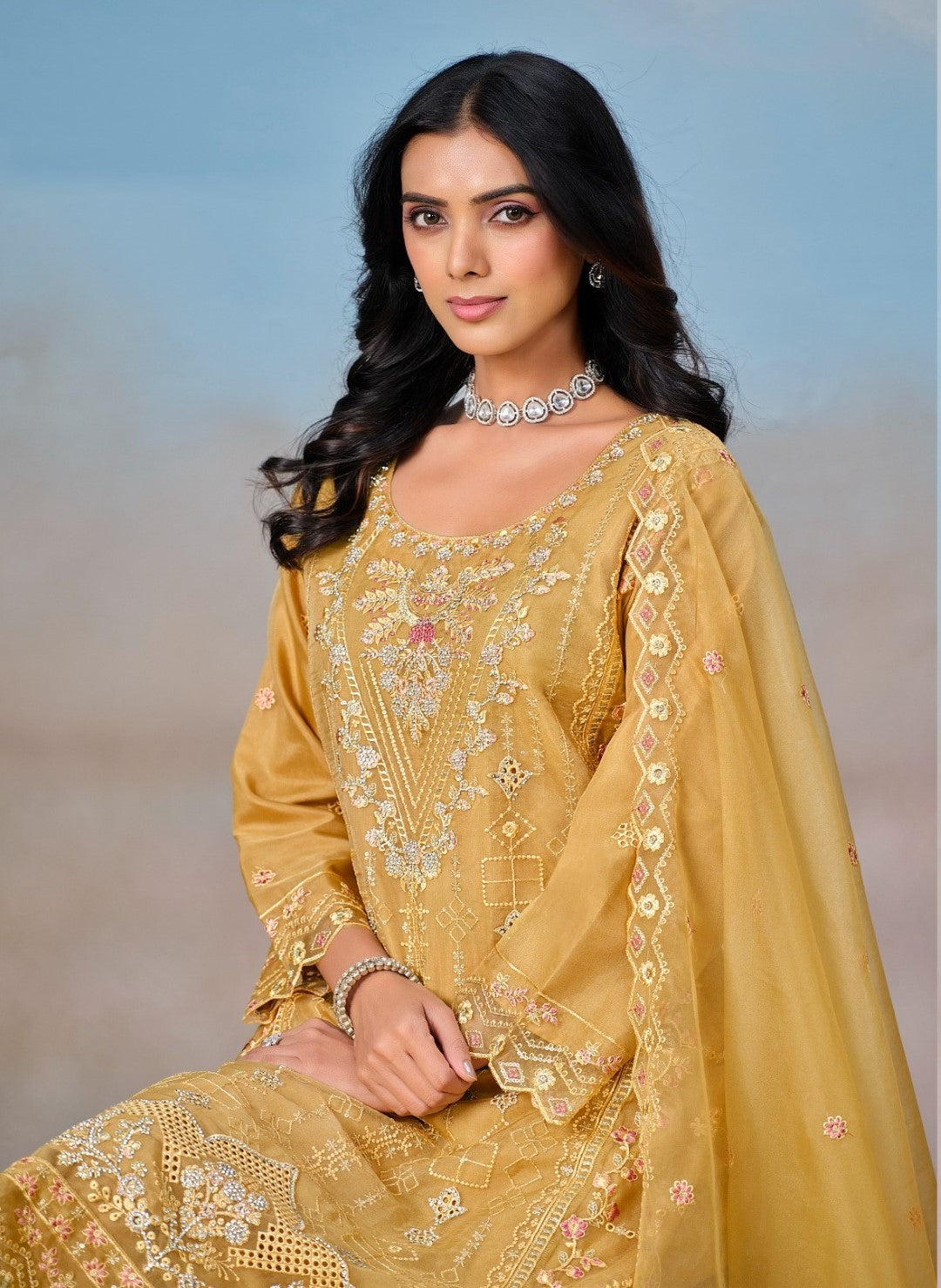 Mayuri Turmeric Full Work Suit Set