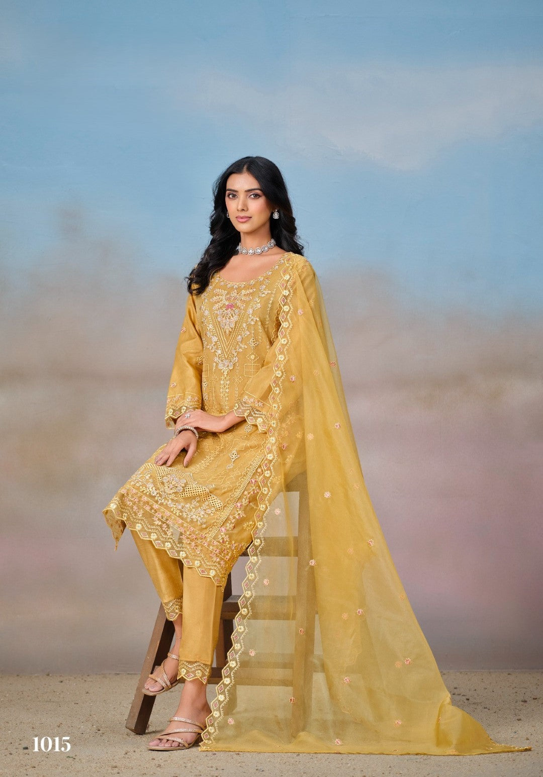Mayuri Turmeric Full Work Suit Set