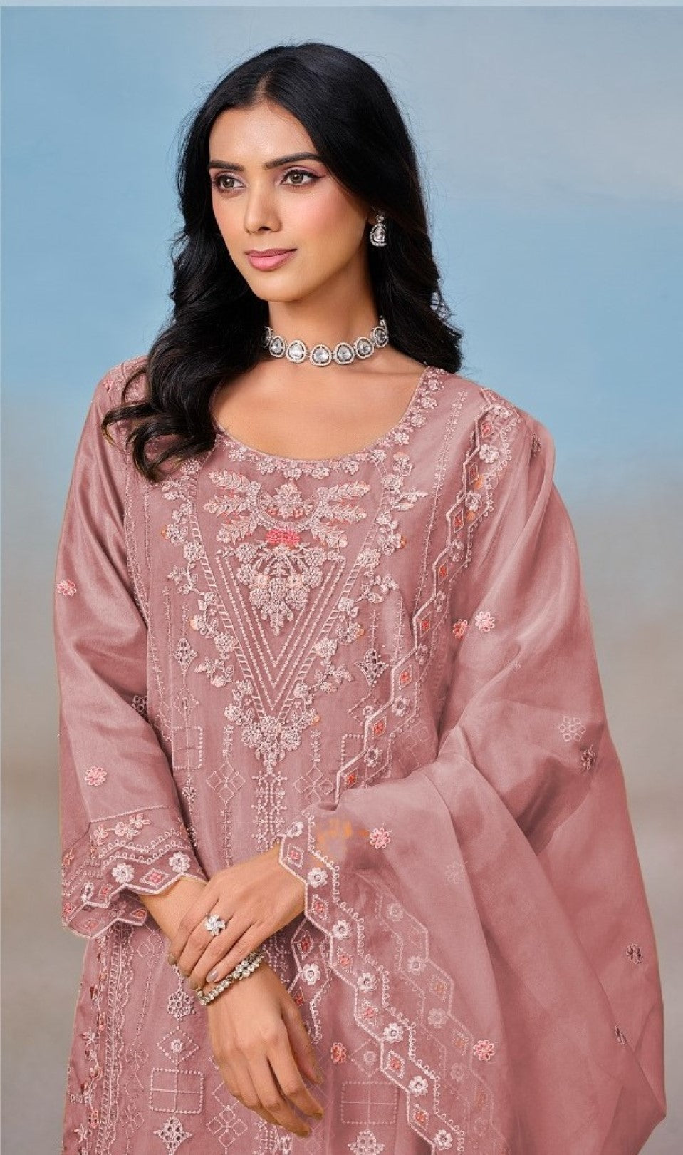 Mayuri Flamingo Full Work Suit Sets