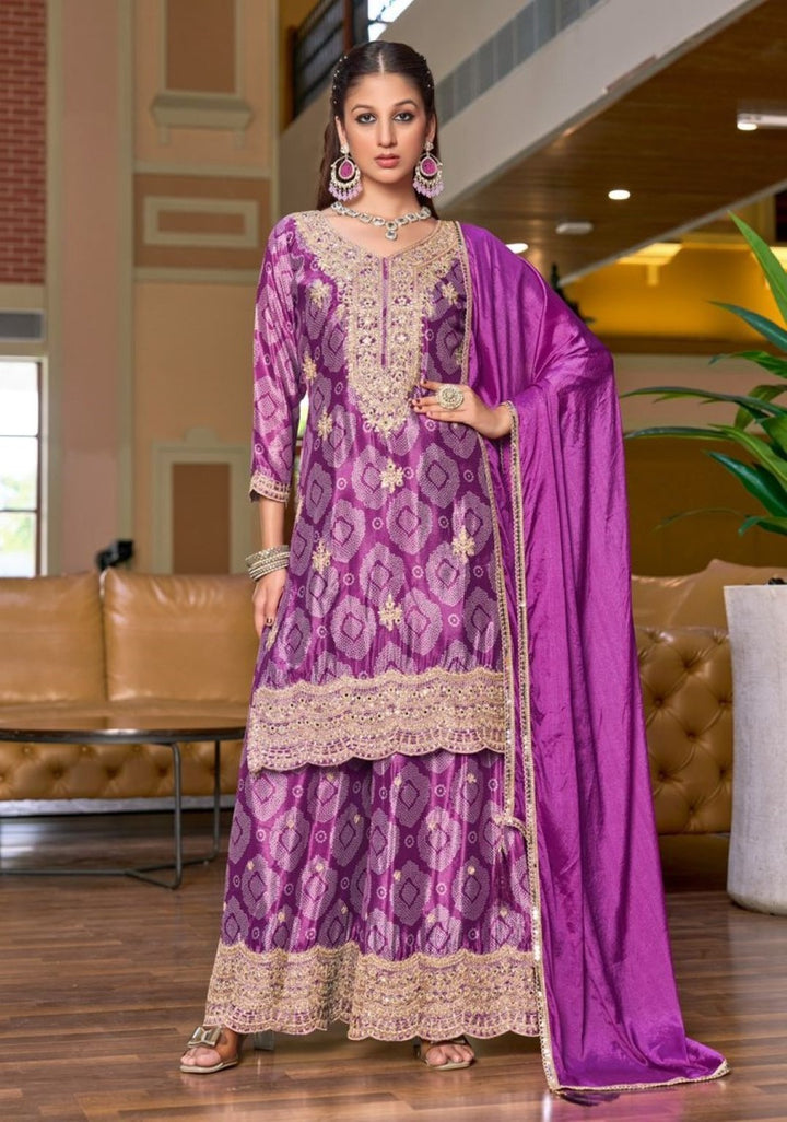 Pailan Orchid Full Work suit Set