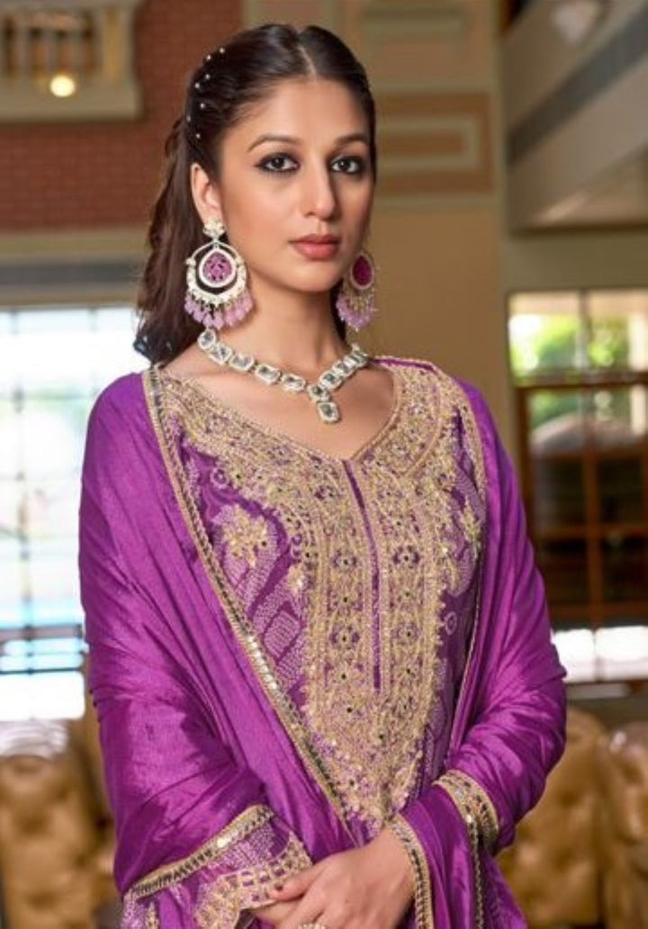 Pailan Orchid Full Work suit Set