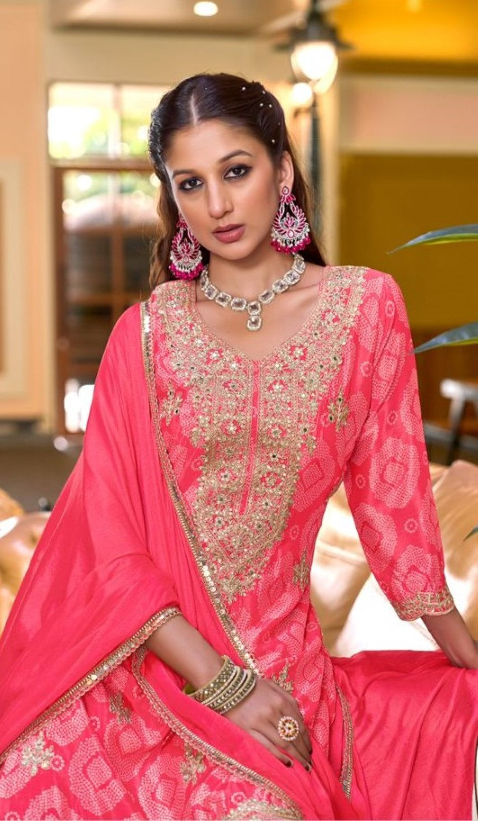 Pailan rose Full Work suit Set
