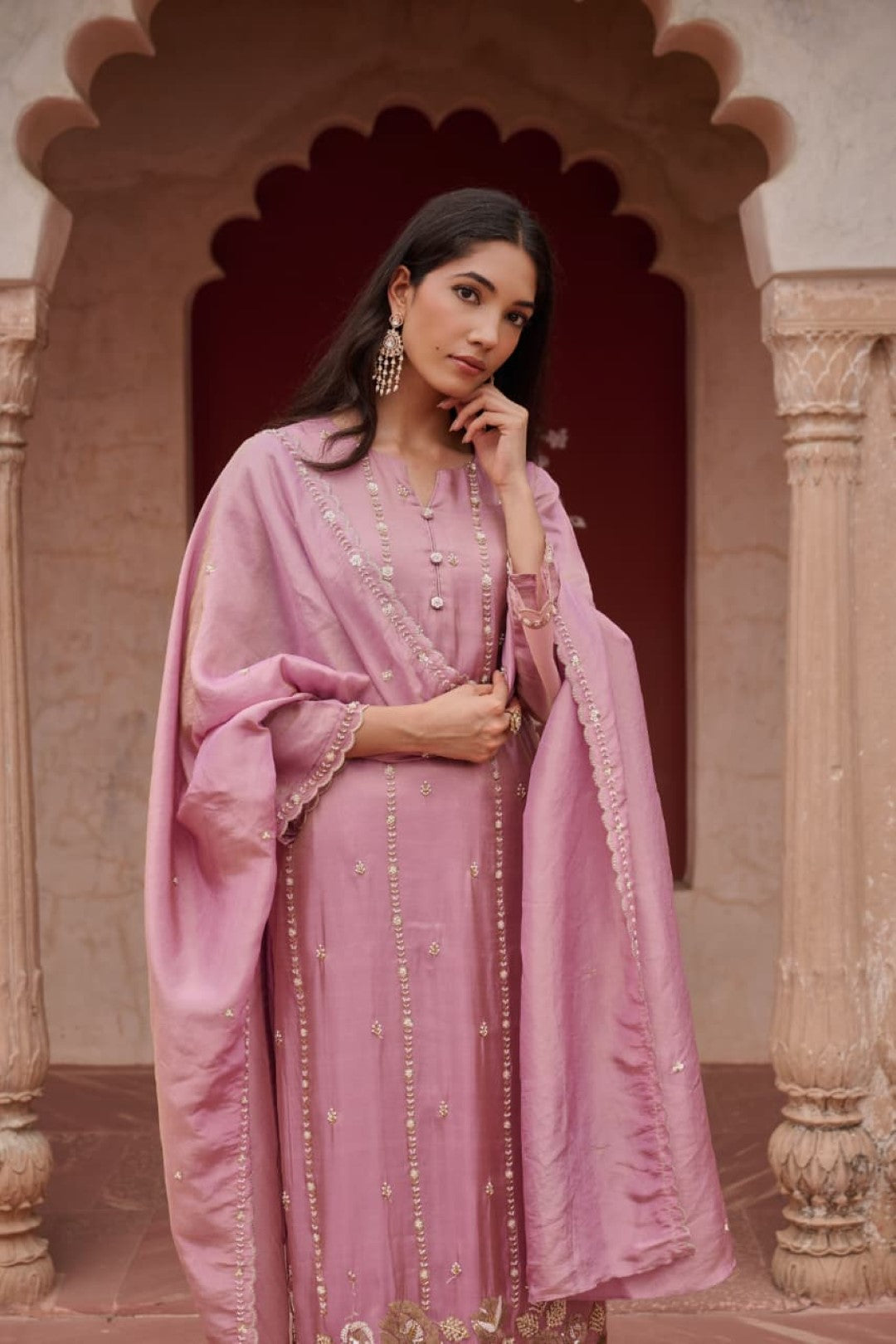 Gaurisha blossom full work suit set